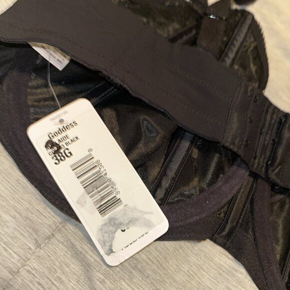 Goddess Adelaide Black Lace Underwire Full Coverage Bra Size 38G - Picture 4 of 5